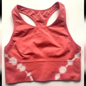 ZYIA Tie Dye Pink Racerback Seamless Sports Bra Size Large